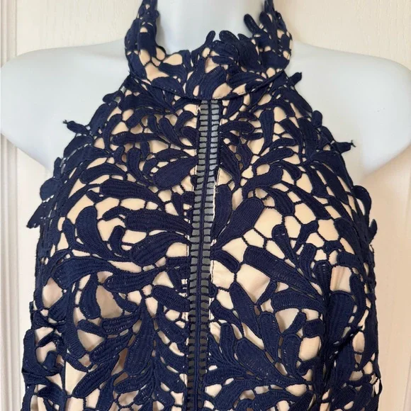Lulu’s Large Divine Destiny Navy Blue Lace Midi Dress New with Tags - Picture 3 of 11